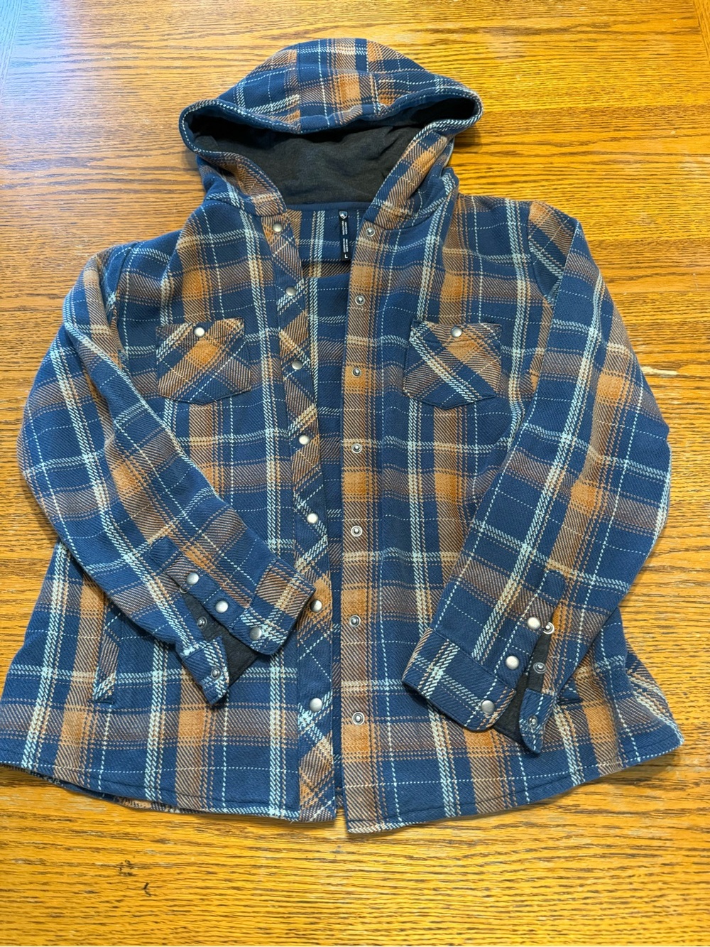Kuhl Kleo Hoody Womens Size L Plaid Flannel Hooded Button Snap Jacket